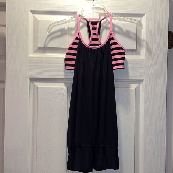 Lululemon No Limits Tank Top Black & Pink - Picture 1 of 5